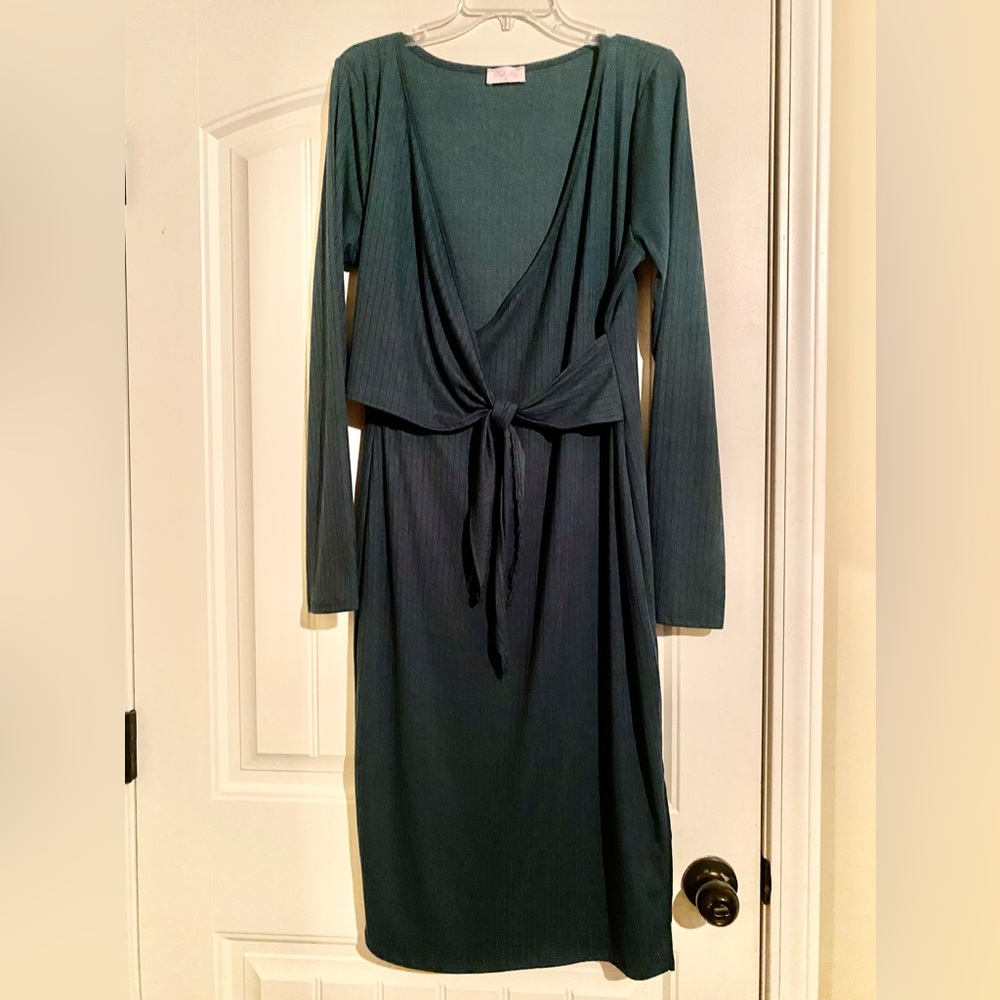 Pink Lily Green midi dress